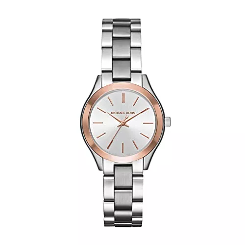 Michael Kors Uhren Michael Kors Damenuhr MINI SLIM RUNWAY, 33 mm Gehäusegröße, Dreizeigerwerk, Edelstahlarmband