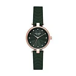 Kate Spade New York Schmuck Kate Spade New York Annadale - Analoge 3-Zeiger-Armbanduhr für Damen mit grünem gestepptem Lederarmband - KSW1544