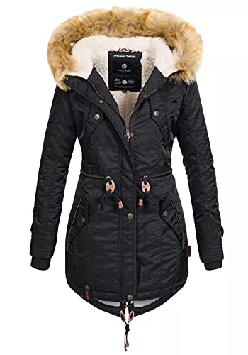 Navahoo Mäntel Navahoo warme Damen Winter Jacke Teddyfell Winterjacke Parka Mantel B399