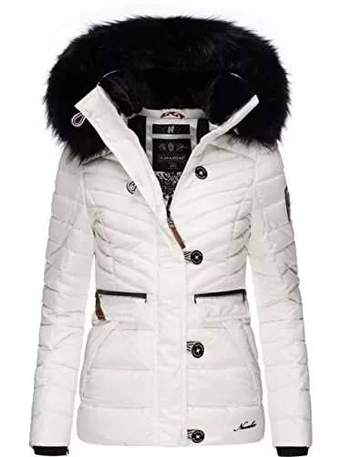 Navahoo Jacken Navahoo Damen Winterjacke Steppjacke mit Abnehmbarer Kunstfell-Kapuze Wisteriaa XS-XXL