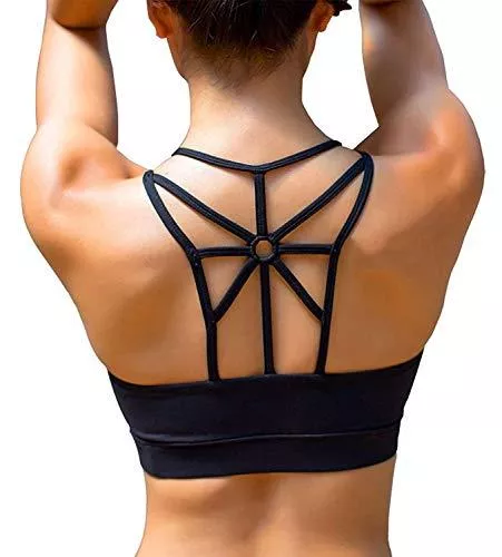 YIANNA Tops YIANNA Sport-BHs für Damen, gekreuzter Rücken, gepolsterter Sport-BH, mittlere Unterstützung, Workout, Laufen, Yoga
