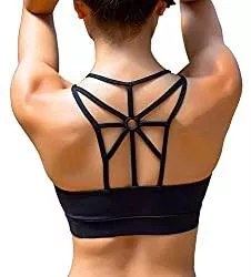 YIANNA Tops YIANNA Sport-BHs für Damen, gekreuzter Rücken, gepolsterter Sport-BH, mittlere Unterstützung, Workout, Laufen, Yoga