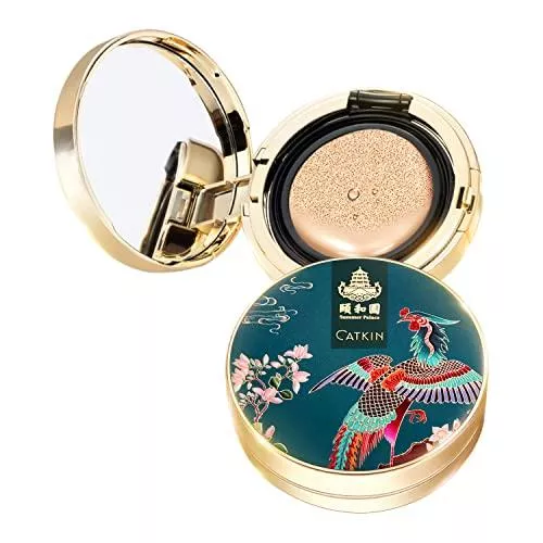 CATKIN Accessoires CATKIN BB Cream Air Cushion Foundation Natural Cover Concealer Foundation Full Coverage Moisturizing Concealer with Free Refill and Makeup Sponge Natural Medium 13 g (C01)