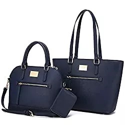 LOVEVOOK Taschen & Rucksäcke LOVEVOOK Handtasche Damen Schultertasche Handtaschen Tragetasche Damen Groß Designer Elegant Umhängetasche Henkeltasche Set 3-teiliges Set (3pcs Set, E-Blau)