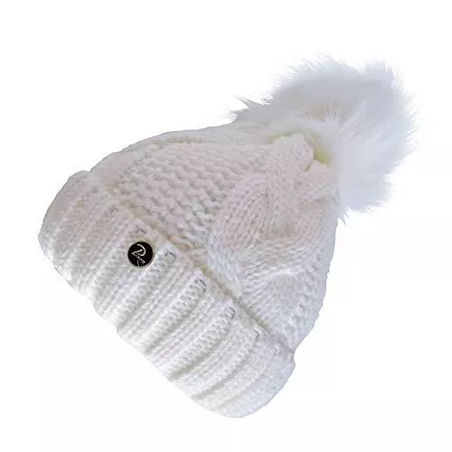 Jack Carrera Hüte & Mützen Jack Carrera Damen Wintermütze mit Fleece | Wintermütze Strickmütze | Warme Strickmütze mit Bommel | Bommelmütze