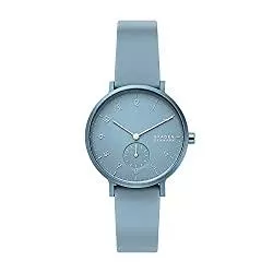 Skagen Uhren Skagen Aaren farbige Silikon-Quarz-Armbanduhr, minimalistisch, 36 mm