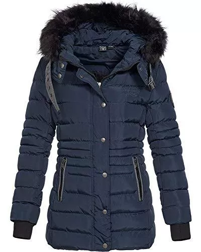 Geographical Norway Jacken Geographical Norway Damen Winterjacke Daleo Stepp-Jacke mit Fellkapuze