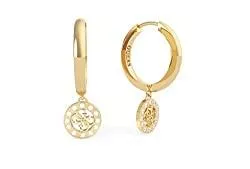 GUESS Schmuck GUESS 4G CHARM&amp;CRYSTALS HUGGIES (GL), gelb(gold), Gr. N