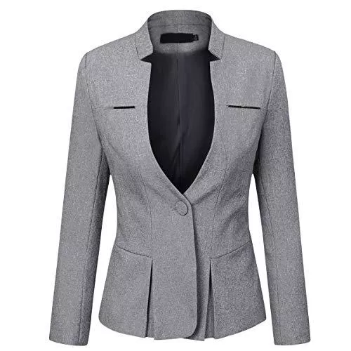 YYNUDA Blazer YYNUDA Damen Slim Fit Blazer Sommer Elegant Anzugjacke mit EIN Knopf Kurz für Office Business