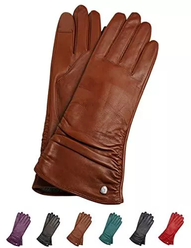 AKAROA ESTD 2019 Handschuhe & Fäustlinge AKAROA ESTD 2019 Lederhandschuhe Damen BEA, Touchfunktion, italienisches Leder, lange Form, recyceltes Strickfutter aus 50% Kaschmir und 50% Wolle, 4 Größen S - XL
