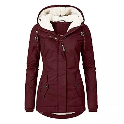 Darringls Jacken Darringls Winterjacken für Damen mit Fell Große Größen Günstig Wintermantal Damenmantel Parka Plüschjacke Fleecejack Damenjacke Plüschmantel Kapuzenjacke Winterparka Damenmantel