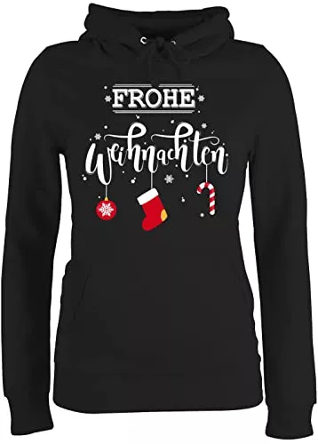 Shirtracer Kapuzenpullover Shirtracer - Weihnachten &amp; Silvester Geschenke Party Deko - Frohe Weihnachten Lettering - Damen Hoodie und Kapuzenpullover für Frauen
