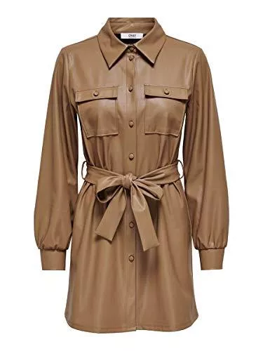 ONLY Freizeit ONLY Female Blusenkleid Kunstleder