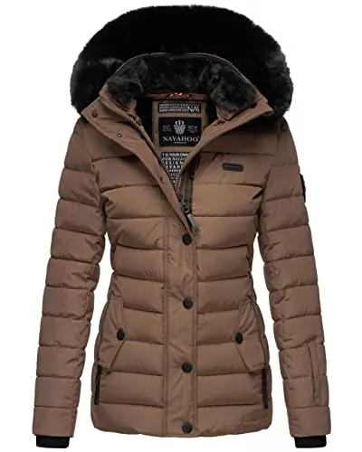 Navahoo Jacken Navahoo Damen Winterjacke Steppjacke mit Abnehmbarer Kunstfell-Kapuze Milianaa XS-XXL