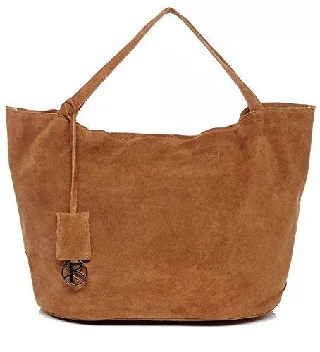 BACCINI Taschen & Rucksäcke BACCINI Handtasche mit Langen Henkeln echt Wildleder Selma groß Henkeltasche Schultertasche Damen