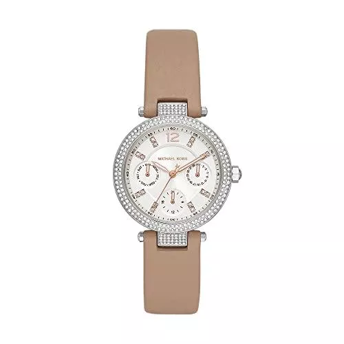 Michael Kors Uhren Michael Kors Damenuhr PARKER, 33mm Gehäusegröße, Multifunktionswerk, Lederarmband