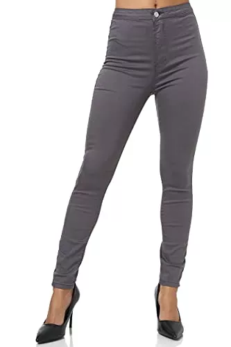 Elara Jeans Elara Damen Jeans High Waist Slim Fit Chunkyrayan