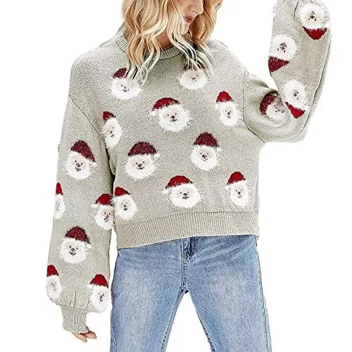 Pekoi Pullover & Strickmode Damen Weihnachtspullover Damen Weihnachtspullover Langarm Pullover Strickoberteile Festival Outfit