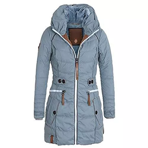 Lulupi Mäntel Lulupi Damen Winterparka Mantel Teddyfell Dicker Warm Jacke Gefüttert Winterjacke Lange Slim Outdoorjacke Übergangsjacke Outwear Coat