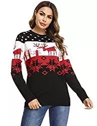Irevial Pullover & Strickmode Irevial Weihnachtspullover Damen Lustig Winter Strickpulli Langarm Rundhals Christmas Sweater