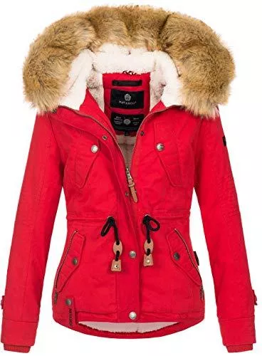 Navahoo Jacken Navahoo warme Damen Designer Winter Jacke Winterjacke mit Kapuze und Teddyfell B643