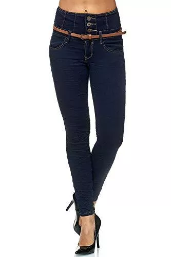 Elara Jeans Elara Damen Jeans High Waist Push Up Effekt Chunkyrayan