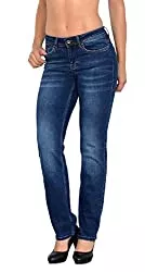 ESRA Jeans ESRA Damen Jeans Hose Jeanshose Damen gerader Schnitt Straight Fit Plussize Übergröße G100