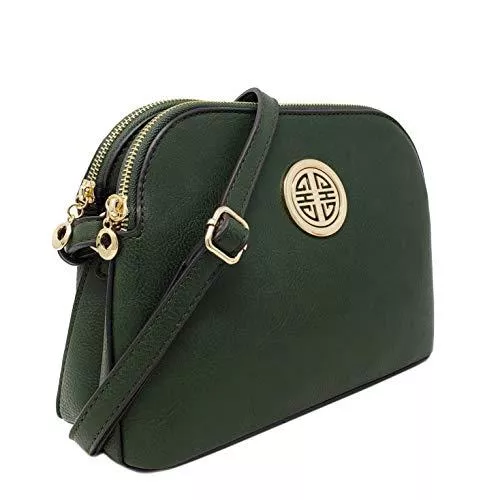 Solene Taschen & Rucksäcke Solene Damen Umhängetasche aus Kunstleder, leicht, mehrere Fächer, mittelgroß, mit verstellbarem Schultergurt