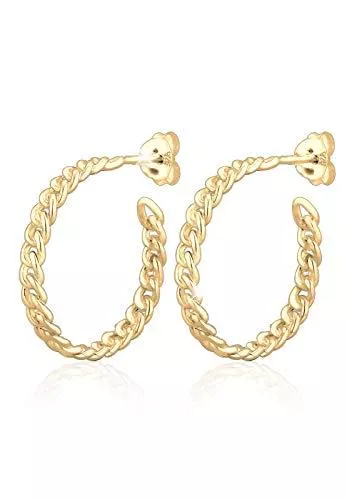 Elli Schmuck Elli Ohrringe Damen Creole Geflochten Braided Trend Blogger in 925 Sterling Silber