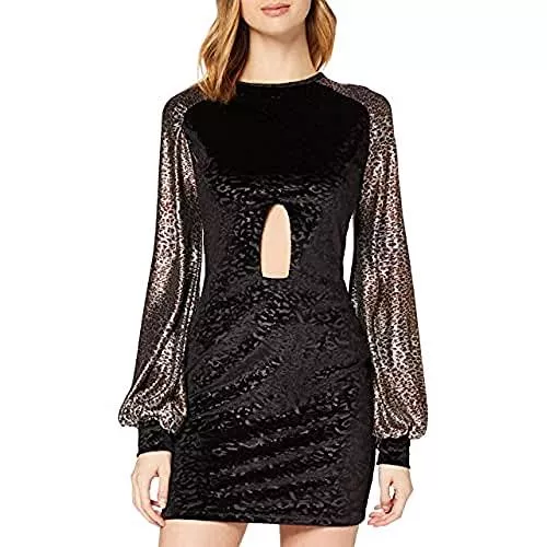 Gianni Kavanagh Freizeit Gianni Kavanagh Damen Black Velvet Savage Dress Lssiges Kleid