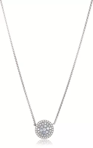 FOSSIL Schmuck Fossil Damen-Edelstahlkette mit Glitzerscheibe