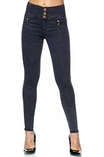 Elara Jeans Elara Damen Stretch Hose High Waist Jeggings Chunkyrayan