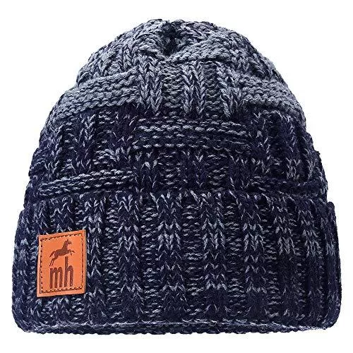 mh michael heinen Hüte & Mützen mh michael heinen Damen Wintermütze Beanie Strickmütze Mütze Ohne Bommel Pudelmütze