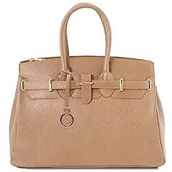 TUSCANY LEATHER Taschen & Rucksäcke Tuscany Leather TLBag Handtasche aus Leder mit goldfarbenen Beschläge
