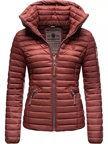 MARIKOO Jacken MARIKOO Damen Übergangsjacke Steppjacke mit abnembarer Kapuze Löwenbaby XS-XXL