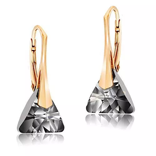 Chic Bijoux Schmuck Chic Bijoux Tropfen Ohrringe für Frauen - Hergestellt aus 925er Sterling Silber und Swarovski Kristallen aus unserer Triangle Serie - Mehrfarbige Auswahl, Allergiefrei, Geschenk für Mama