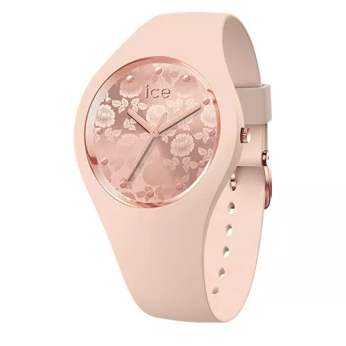 Ice-Watch Uhren Ice-Watch - ICE flower Nude chic - Rosa Damenuhr mit Silikonarmband - 019212 (Small)