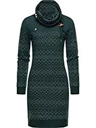 Ragwear Freizeit Ragwear Damen Winterkleid Pulloverkleid Langarm Sweatkleid Musterkleid Chloe Dress XS-XXL