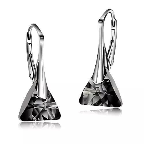 Chic Bijoux Schmuck Chic Bijoux Tropfen Ohrringe für Frauen - Hergestellt aus 925er Sterling Silber und Swarovski Kristallen aus unserer Triangle Serie - Mehrfarbige Auswahl, Allergiefrei, Geschenk für Mama