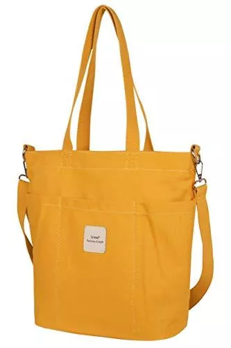 Iswee Taschen & Rucksäcke Iswee Canvas Tote Bag Damen Schultertasche Casual Top Griff Tasche Crossbody Handtaschen