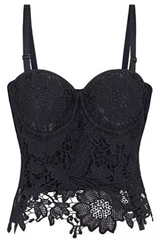 PANOZON Unterwäsche & Dessous PANOZON Damen Bustier Dünn Weich Lace BH Spitze Bluse Tops