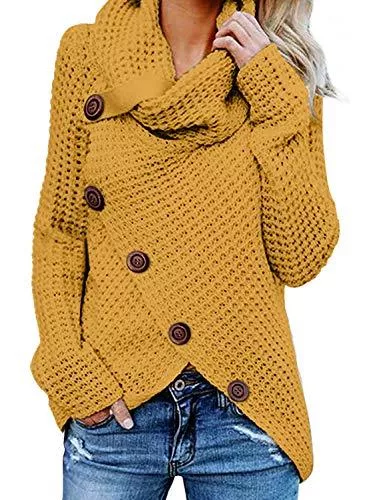 GOSOPIN Pullover & Strickmode GOSOPIN Damen Pullover lose Pullis Langarm Oberteil Rollkragen Outwear S-XXL