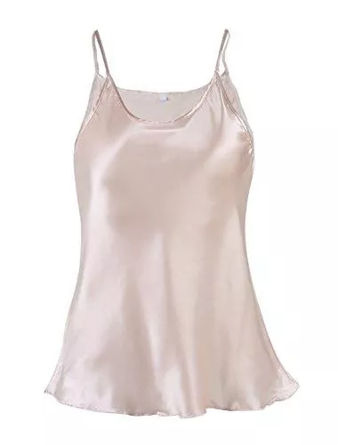 Sourcingmap Tops Sourcingmap Damen Plain Slim Fit Spaghettiträgern Satin Cami Tank Tops Creme 3XL