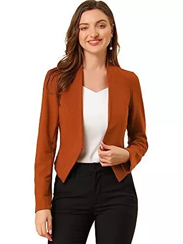 Allegra K Blazer Allegra K Damen Langarm Offen Asymmetrisch Crop Blazer Jacke