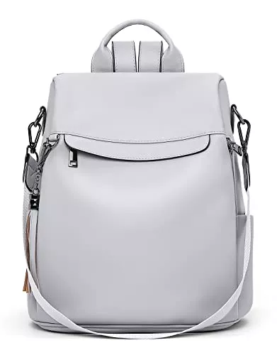 BOSTANTEN Taschen & Rucksäcke BOSTANTEN Damen Rucksack Leder Anti Diebstahl Reiserucksack 2 in 1 Schultertasche Groß Grau