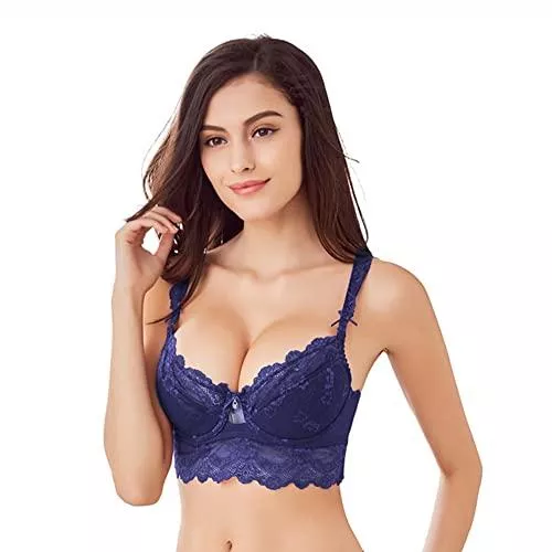 VarsBaby Unterwäsche & Dessous Varsbaby Damen 1/2 Cup Plus Size BH-Set Stickerei Spitze Dessous BHs und Höschen Set