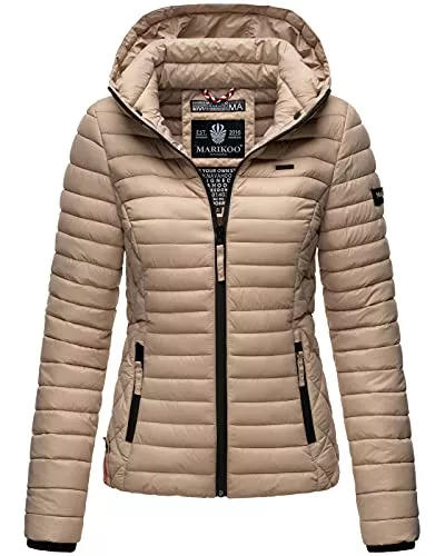 MARIKOO Jacken MARIKOO Damen Jacke Steppjacke Übergangsjacke mit Kapuze gesteppt B600
