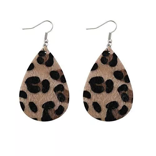 robots master Schmuck robots master Einzigartige tippfreie Pferd Haar Leopard PU Faux Leder Ohrringe Mode Hohl Teardrop Drop Danle Ohrringe Für Frauen Schmuck