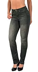 ESRA Jeans ESRA Damen Straight Fit Jeans Hose Damen Jeanshose Stretch gerader Schnitt bis Übergröße G800