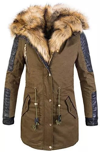 Rock Creek Mäntel Rock Creek Designer Damen Winter Jacke Mantel Kunstfell CL-817